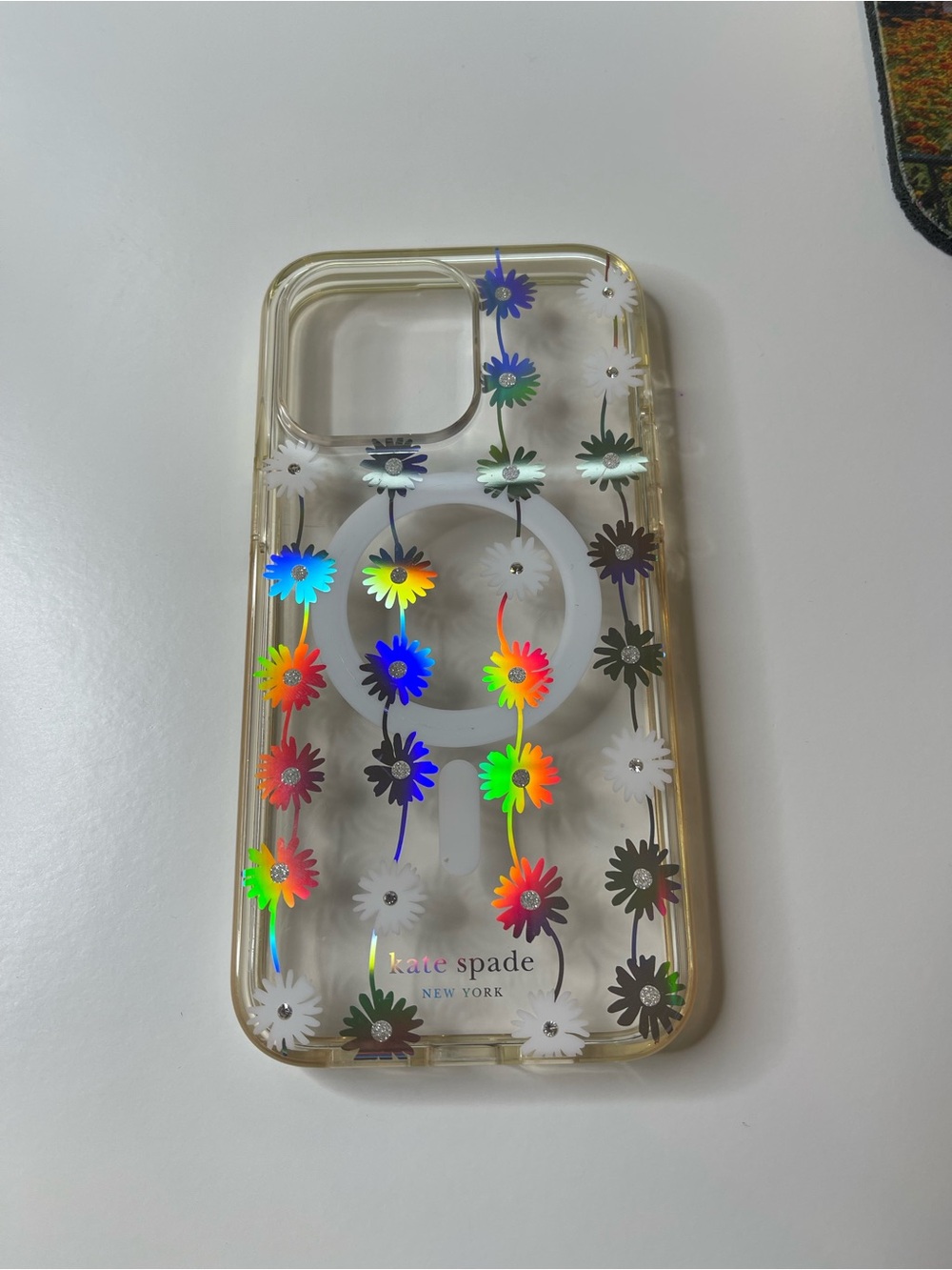 Kate Spade Clear Floral iPhone Case with Holographic Flowers - Clear